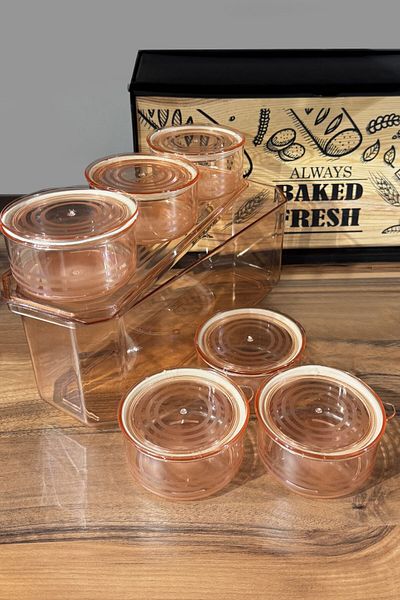 SİHİRLİ AYAKLAR 7 Piece Breakfast Set - Storage Container, Jam Bowl with Lid, Olive Bowl and Cheese Bowl