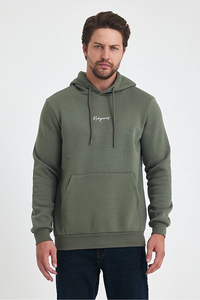 Rodi 5281 Model - 3 String Hooded and Printed Pocket Sweatshirt