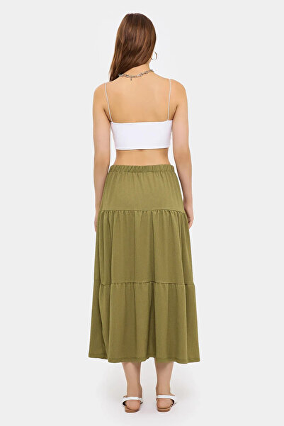 Hiccup Layered Maxi Skirt - Elastic Waist Detail