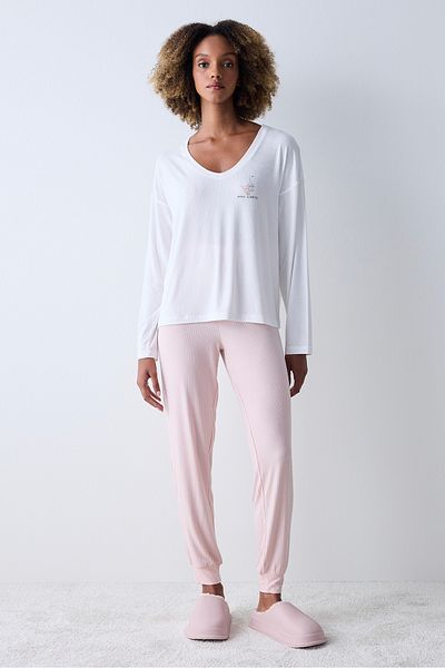 Penti Dreamy Off White T-Shirt-Pyjama-Oberteil