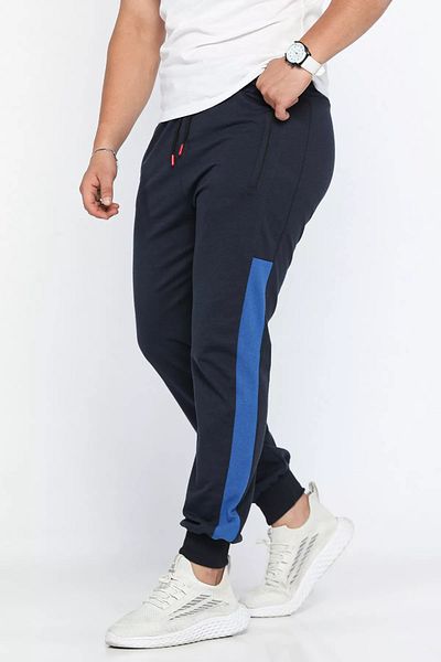 MİSHAR İTALİA Φούτερ Jogger με ριμπ μπλε μπλέ