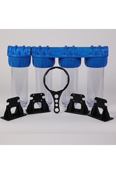 SULOOK Daire,Bina,Şebeke Girişi Kireç,Klor,Tortu Tutucu 4'lü BOŞ Filtre Kabı