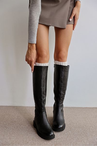 selinshoes Oscar Elastic Low Heeled Women's Boots - Black