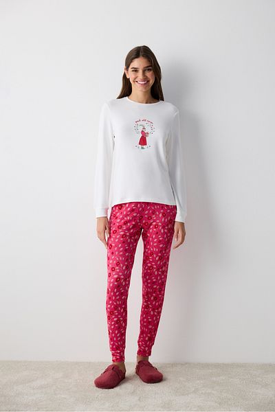 Penti Tricou alb termic Bloom Pijama Top