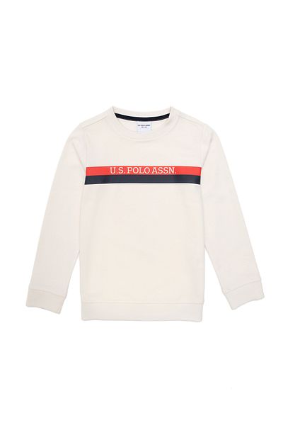 U.S. Polo Assn. Boy's Cream Crew Neck Sweatshirt 50293606 -Vr071