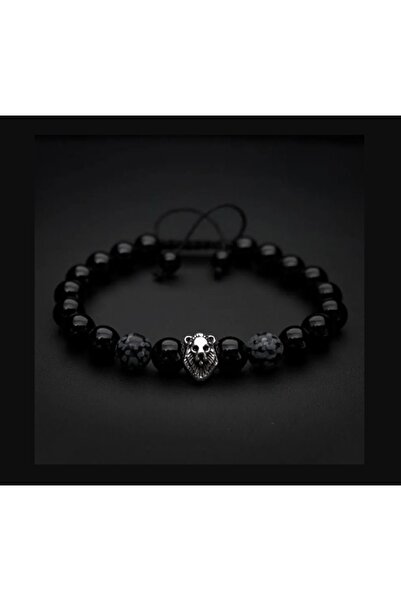 Alnis Atelier Oniks Ve Obsidyen Doğaltaş Erkek Bileklik