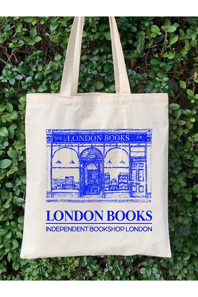 Cemira London Books - Thin Cream Tote Shoulder Bag, Shopper Bag