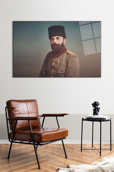 Vosevu Γυάλινος πίνακας πορτρέτου Cemal Pasha, Μοντέρνα διακόσμηση σπιτιού και γραφείου, Διακόσμηση τοίχου δώρου, άθραυστο γυαλί