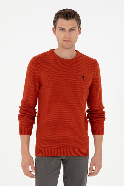 U.S. Polo Assn. Pulover pentru bărbați slim fit guler rotund Tile Melange 502...