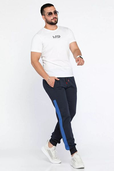 MİSHAR İTALİA Φούτερ Jogger με ριμπ μπλε μπλέ
