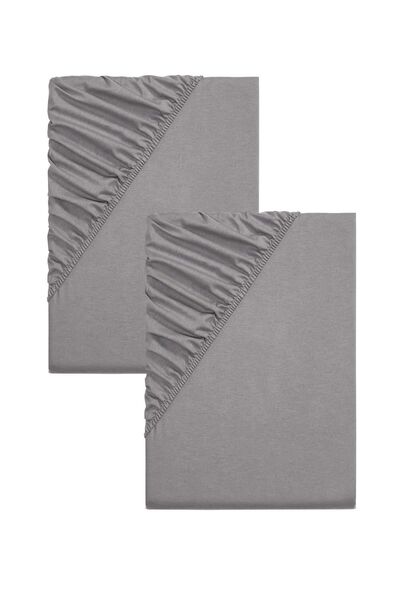 COTENCONCEPT Двоспальне простирадло з однотонної бавовни 180x200 см з еластичною резинкою, двоспальне, приталене, з розміром батталу