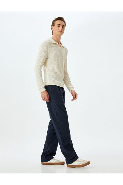 Koton Polo Neck Slim Fit Sweater - Textured Cotton Blend