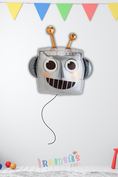mypartyready Robot Kafa Figür Folyo Helyum Balon 66 Cm Robotlar Konsept Folyo...