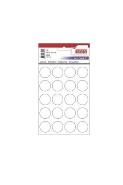 Tanex 25 Mm White Round Bag Office Label - Pack of 10 Offc-132
