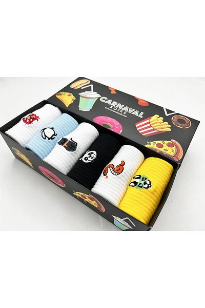 CARNAVAL SOCKS Комплект от 6 чорапа с бродирани сладки животни