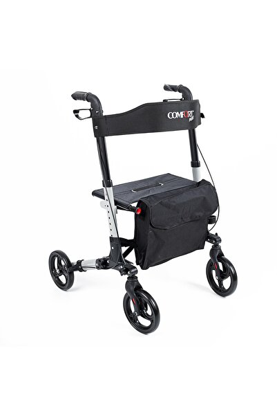Comfort Plus DM-9102 Gri Lüx Alüminyum Rolatör Tekerlekli Yürüteç oturaklı ba...