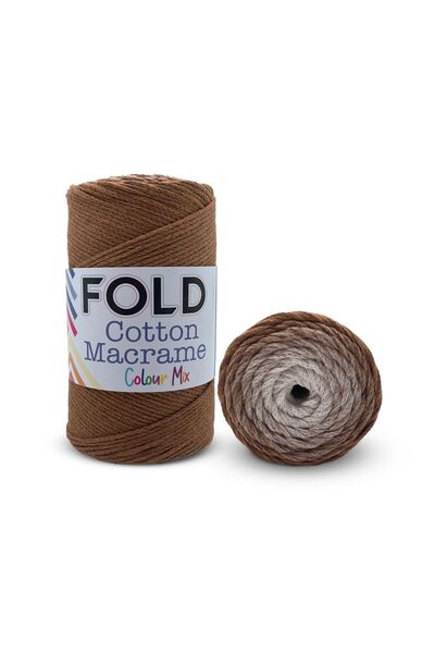 FOLD Ață de tricotat din bumbac macrame tie-dye -2029 Mix de culori