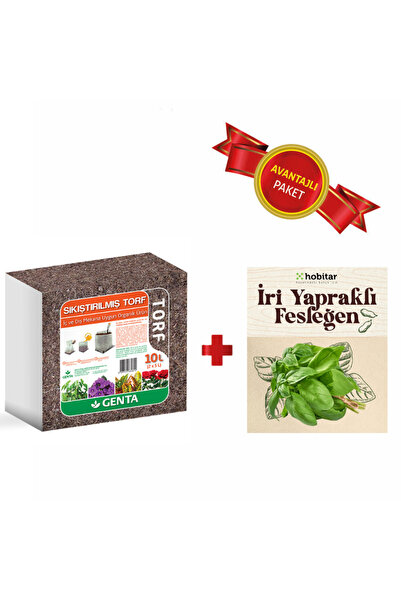 Genta Fesleğen Tohumu - Çimlendirme Toprağı Ekim Paketi - Cocopeat 10 Lt - Se...