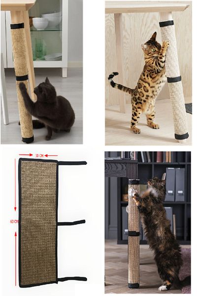 AKTURK HOME Natural Sisal Cat Scratching Mat 60X30 cm — Furniture Protection, Scratching Mat