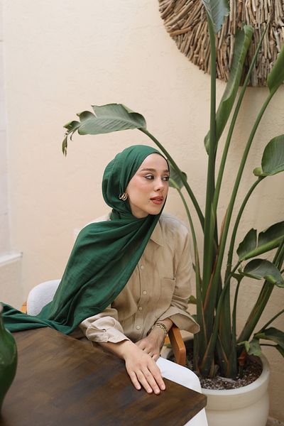 Modakaşmir Neo βαμβακερό σάλι Sea Green
