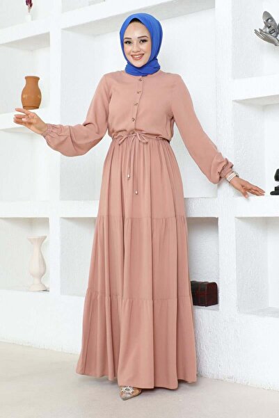 SGS Φόρεμα από βισκόζη PUDRA - Δαντέλα στη μέση