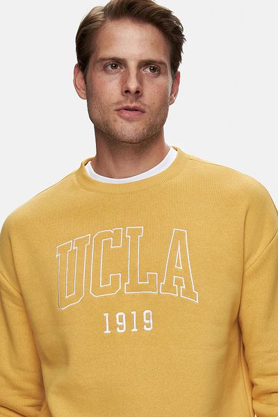 UCLA Ανδρικό φούτερ Sandhill Yellow Crew με κεντημένο ράστερ Loose Fit