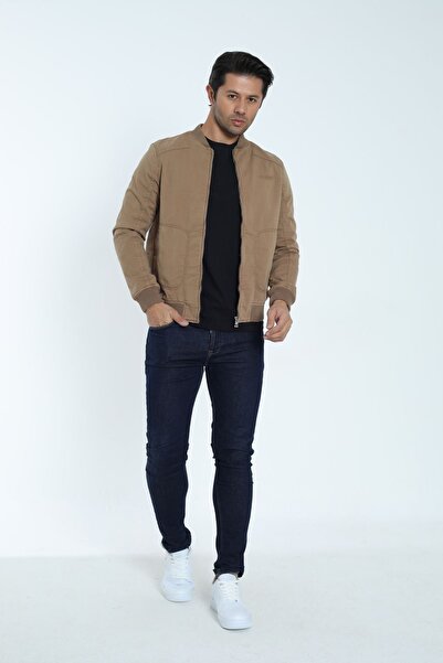 Cordial Мъжко пилотско яке, 100% памук, цвят норка, с цип