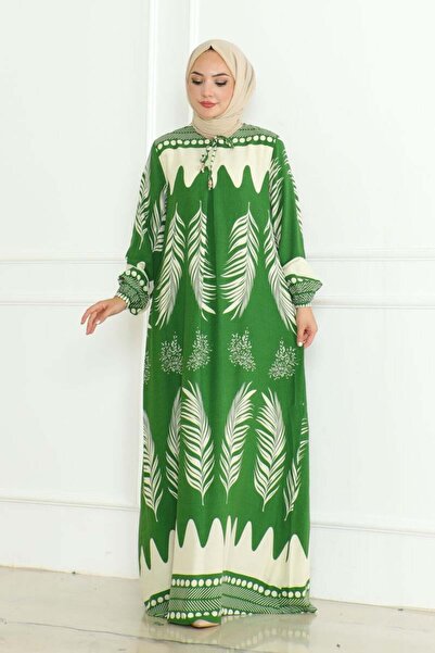 SGS Φόρεμα από πράσινη βισκόζη - Με δέσιμο στο λαιμό