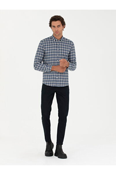 Cacharel Petrol Slim Fit Uzun Kollu Gömlek 50272910-VR102
