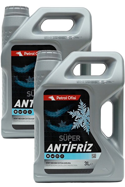 Petrol Ofisi Konsantre Süper Antifriz 3 Litre Dört Mevsim Üstün Koruma (2li P...