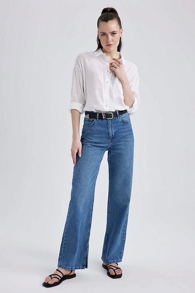 DeFacto A3469 Anii 90 Pantaloni de jeans cu picior lat