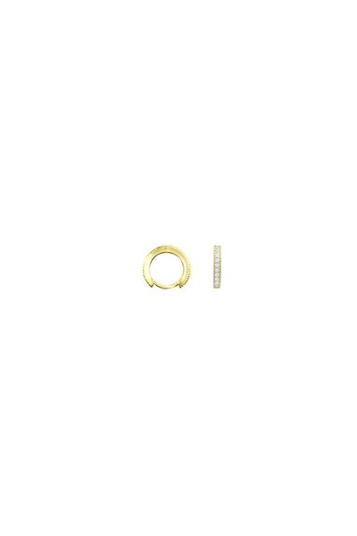 Shiny Spectra Mini Huggie Zirkon Taşlı 925 Ayar Gümüş Halka Küpe Sarı Renk