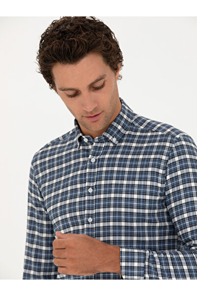 Cacharel Petrol Slim Fit Uzun Kollu Gömlek 50272910-VR102