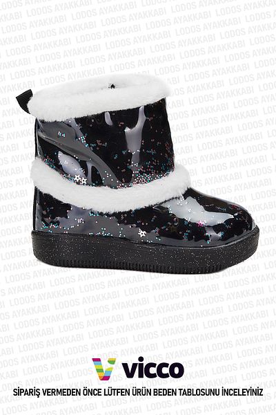 Vicco Comet Model Baby Girl and Child Lighted Black Boots