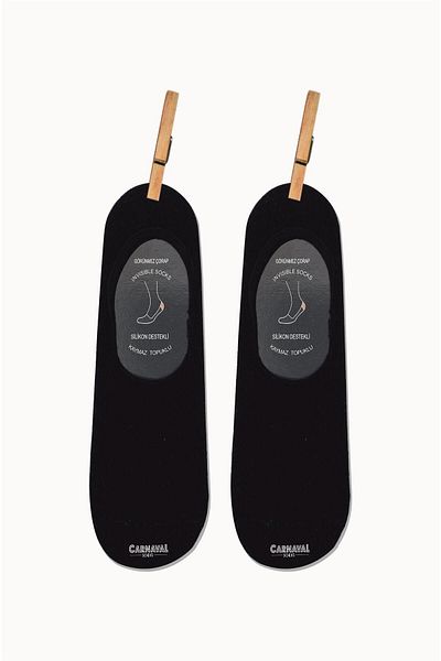 CARNAVAL SOCKS Комплект от 6 силиконови балерини с неплъзгаща се подплата в черно, бяло и тъмносини цветове