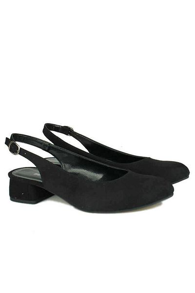 Fitbas 111306   008 Pantofi de damă din piele intoarsa neagra marimi mari si mici