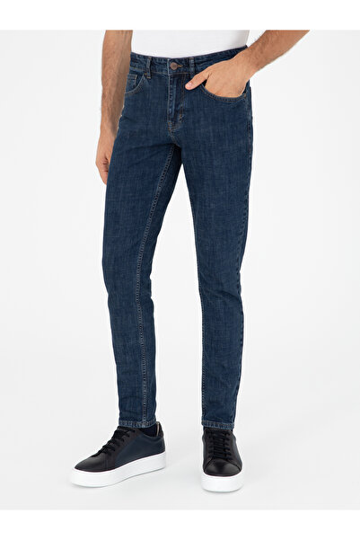Cacharel Lacivert Slim Fit Pamuk Karışımlı Jean Pantolon 50290506-VR033