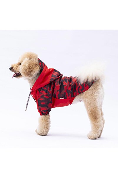 Pawstar Kırmızı Dijon Köpek Mont Köpek Yağmurluk Köpek Kıyafeti Köpek Elbisesi