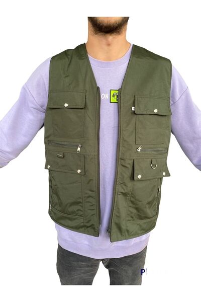 gambia outdoors Чоловічий одяг Літній одяг Тканина Мисливський жилет Багато кишень Батьківський великий розмір Зручний баталь