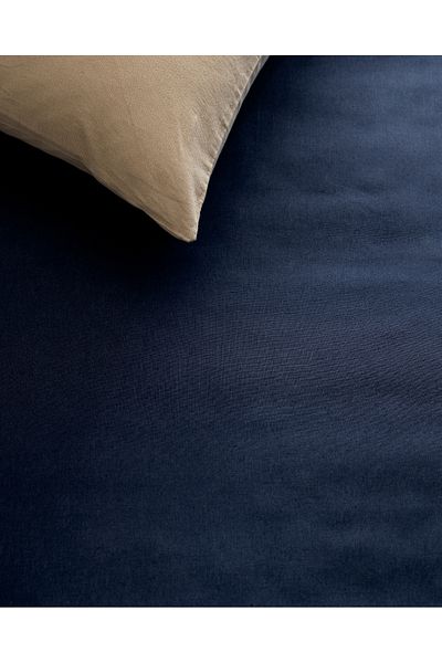 Madame Coco Manon Single 100% Cotton Ranforce Elasticless Sheet - Navy Blue