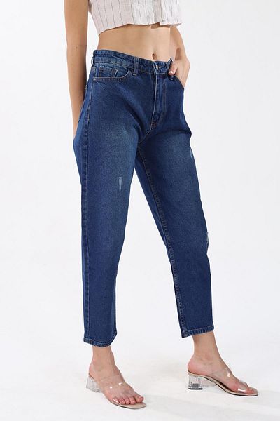 Rays Deep Blue 0803 Model Pantaloni Jeans rupti pe picior