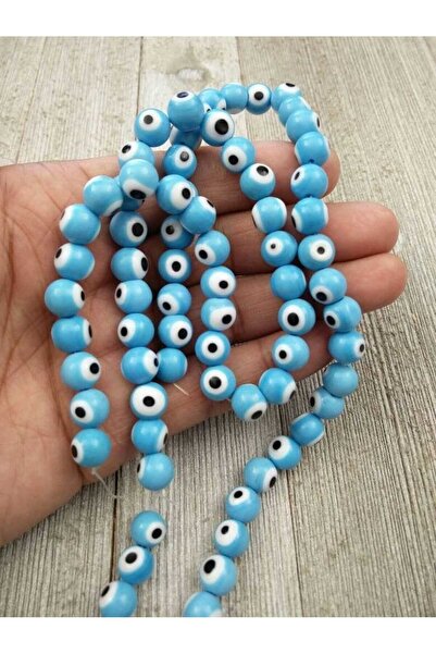 ella'nın çarşısı Mărgele ceramice rotunde de 8 mm, albastre, cu ochiul rău, 1...