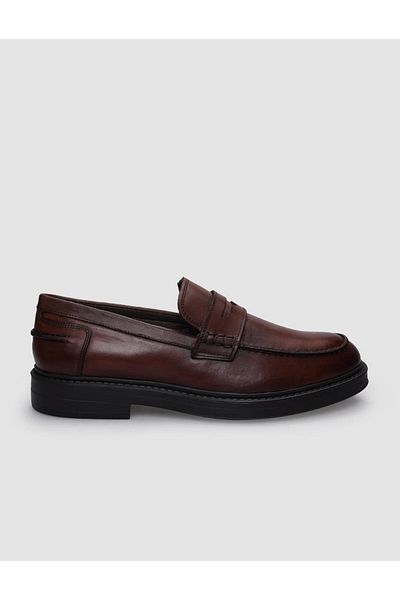 Cabani 100% Genuine Leather Brown Men's Casual Shoes