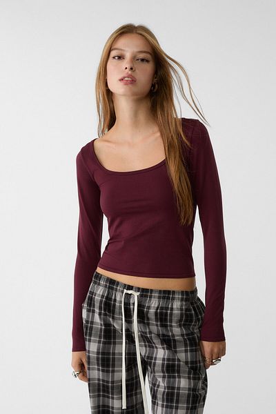 Stradivarius Seamless Long-Sleeved T-Shirt