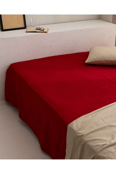 Madame Coco Manon Single 100% Cotton Ranforce Non-Elastic Sheet - Red