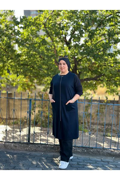 TDYtrendy Giyim Елек от стоманена зимна ликра с цип на Anne's Plus Size