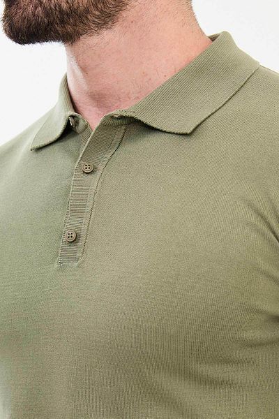 Mcr Plain Slim Fit Polo Neck Men's Knitwear Sweater Khaki - 11501.24K