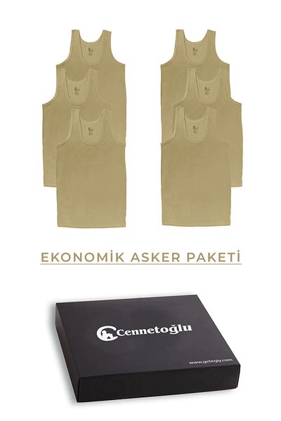 CENNETOĞLU 6 Pieces Men's Combed Cotton Soldier Er Athlete Economic Pack in Special Box