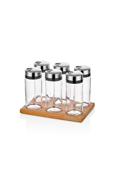 MCK Plus [Exclusive Spice Rack Set 6 Pcs Modern and Stylish Presentation Board for All Spices