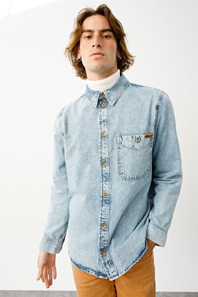 Denim Trip JOSEPH Regular Fit Açık İndigo Erkek Jean Gömlek